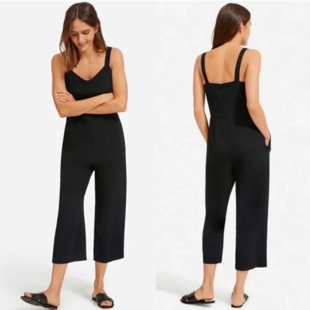 Everlane Japanese GoWeave Slip Black Jumpsuit